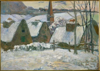 Bretonisches Dorf im Schnee